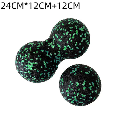 Fun Fitness Roller: Yoga & Massage Ball for Back, Foot, and Spine Exercises Mixed Black and Green Colour 24 cm x 12 cm