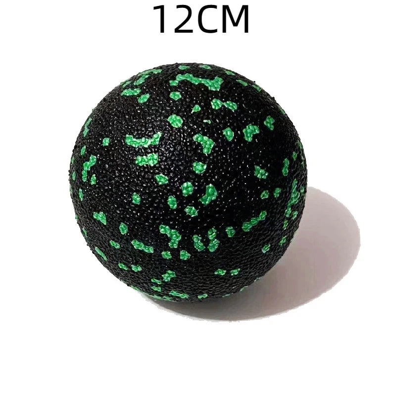 Fun Fitness Roller: Yoga & Massage Ball for Back, Foot, and Spine Exercises Mixed Black and Green Colour 12 cm diameter.