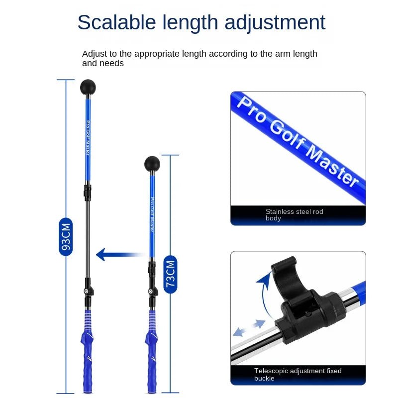Golf Supplies & Equipment Golf Swing Trainer Adjustable PGM Picture show Scalable Length adjustment and details of the clip