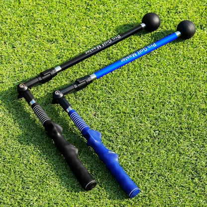 Golf Supplies & Equipment Golf Swing Trainer Adjustable PGM Picture show Two trainer tools on a grass golf course 1 blue colour and second black colour offers 