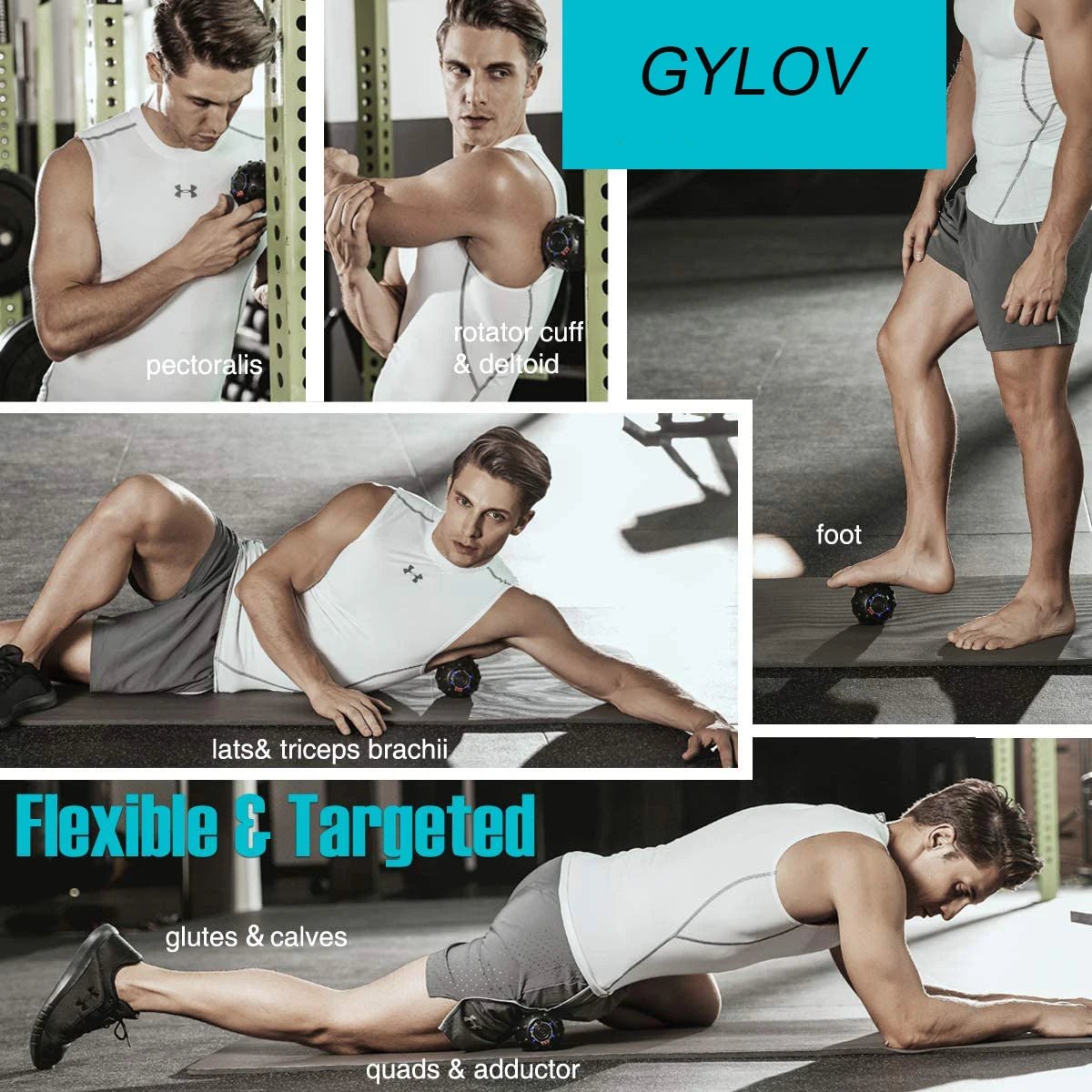 Gym Fitness accessories 4 Speed High Intensity Vibrating Massage Ball