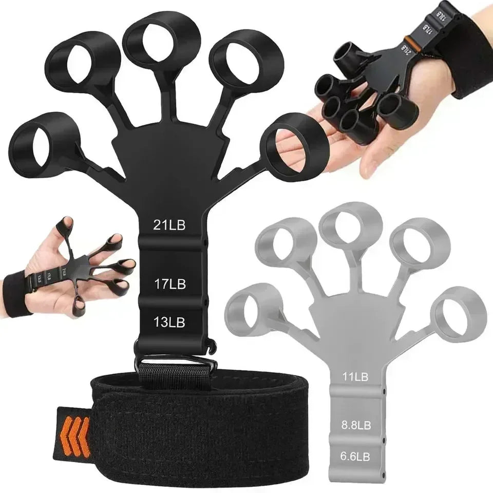 Gym Fitness Accessories Silicone Grip Fingers Training Black and Grey Colour offer