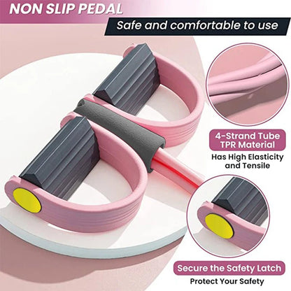 Gym Fitness acessories Resistance Bands 4-Tube Yoga Pedal Puller