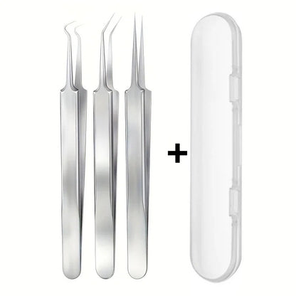 Health care products Acne Blackhead Remover Needle Stainless-Steel anti-allergic tweezers material  3 pieces set