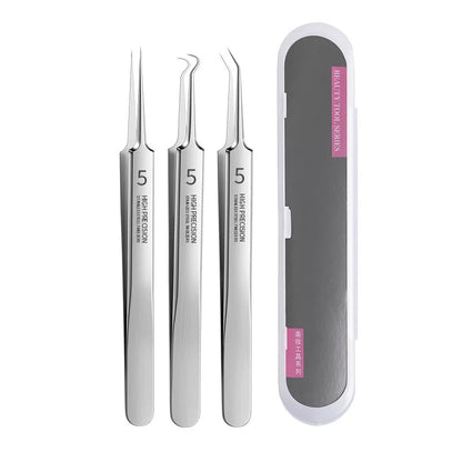 Health care products Acne Blackhead Remover Needle Stainless-Steel anti-allergic tweezers material 3 pieces set offers