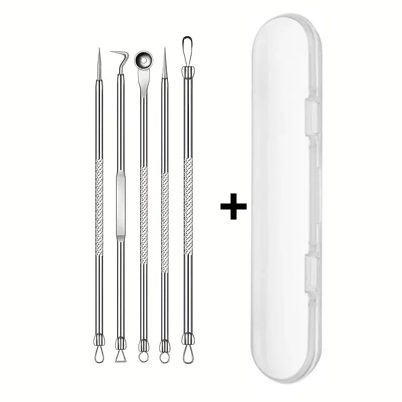 Health care products Acne Blackhead Remover Needle Stainless-Steel anti-allergic tweezers material 8 pieces set