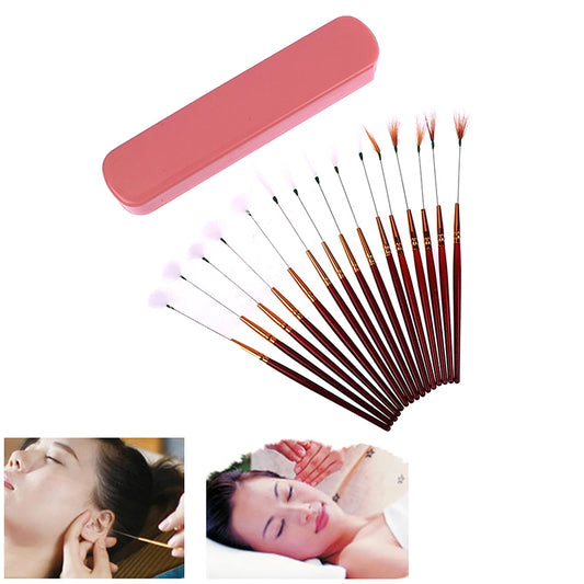 Health care products Earwax Cleaner Kits (1 Set) use in woman ears (15 pieces with pink colour storage box)