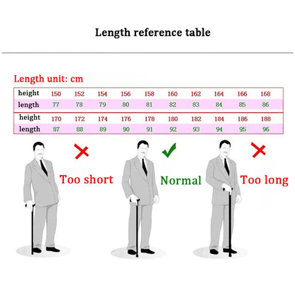 Health care products Elderly Non-Slip Walking Sticks Length reference table 