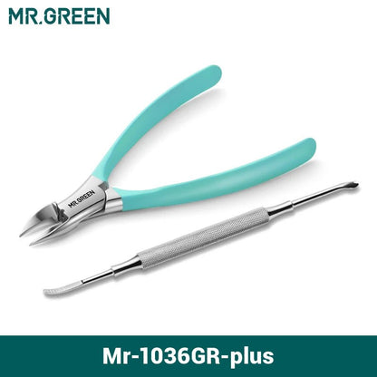 Health care products Ingrown Nail Clippers Stainless Steel Pedicure Tools Model Mr-1036GR-plus Green colour handle + cutting tool shown