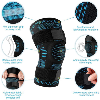 Health care products Sport Knee Pads Support For Fixes Knee joint, Prevent ligament strain Non-slip, Breathable, silicone pad, Velcro straps, High-elastic fabric provide enough compression
