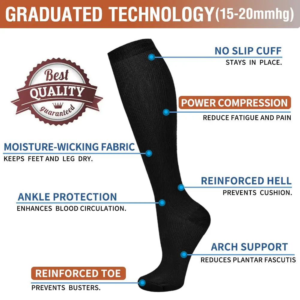 Compression Socks Unisex (3 Pairs/Lot)