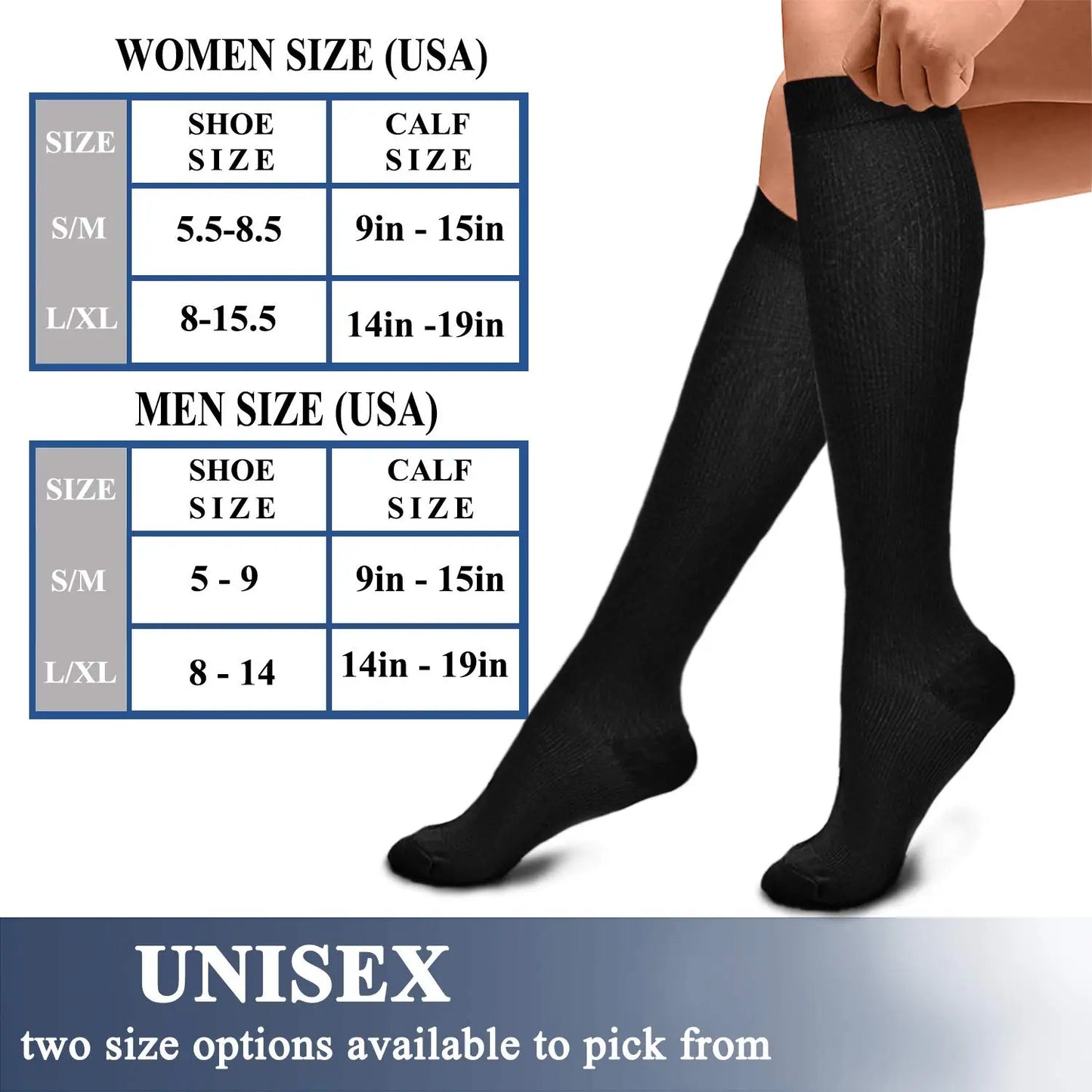 Compression Socks Unisex (3 Pairs/Lot)