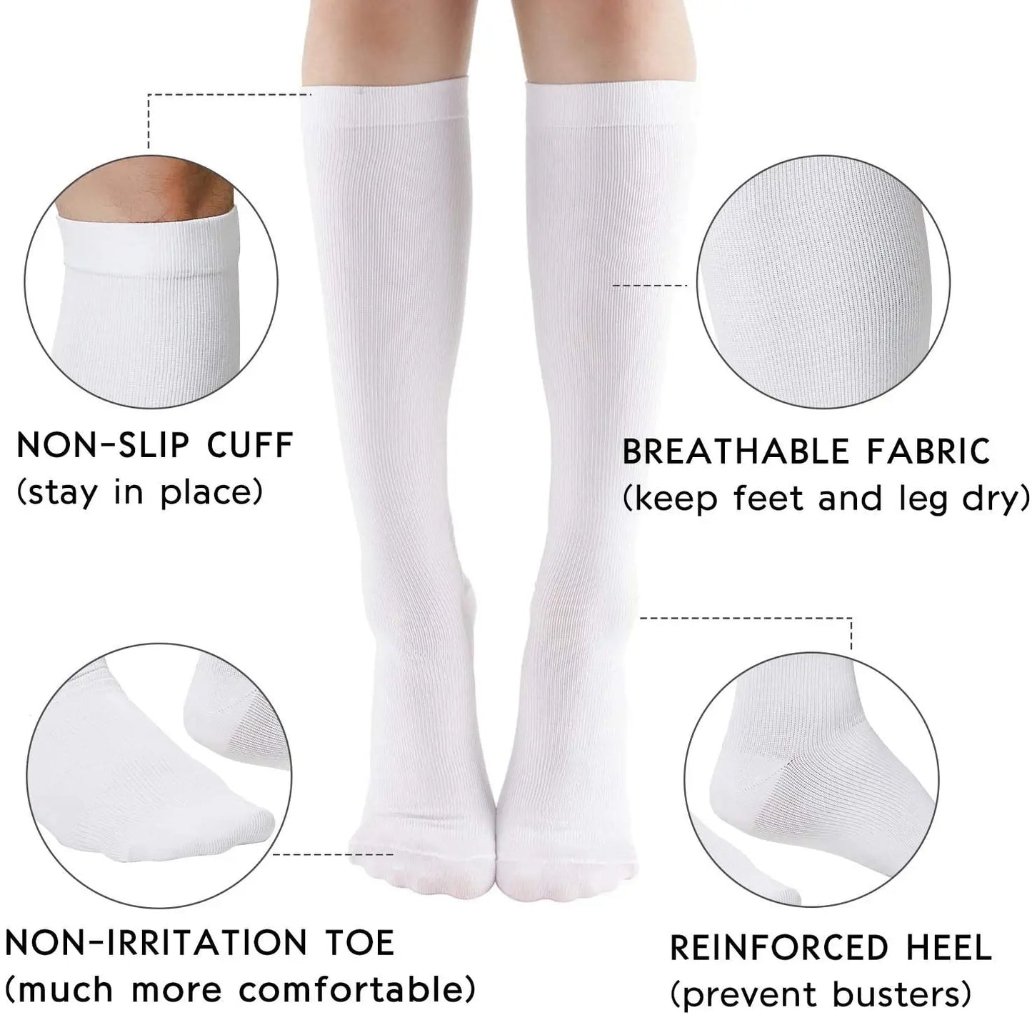 Compression Socks Unisex (3 Pairs/Lot)