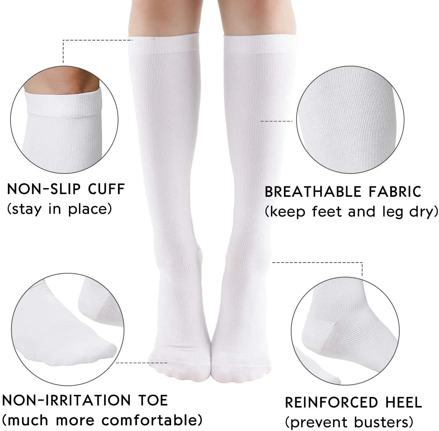 Compression Socks Unisex (3 Pairs/Lot)