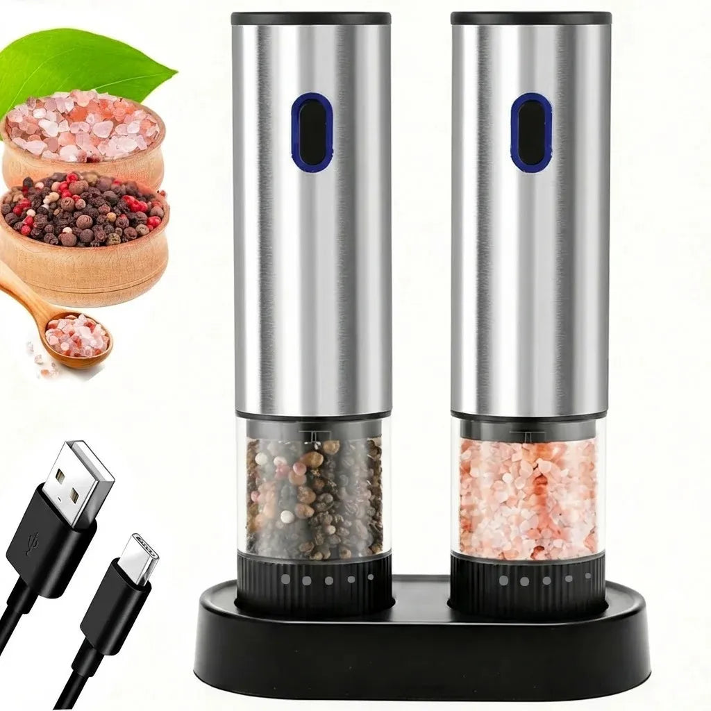 Home Interior Wellness Electric Salt and Pepper Grinder Automatic Rechargeable