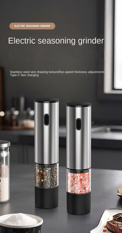 Home Interior Wellness Electric Salt and Pepper Grinder Automatic Rechargeable