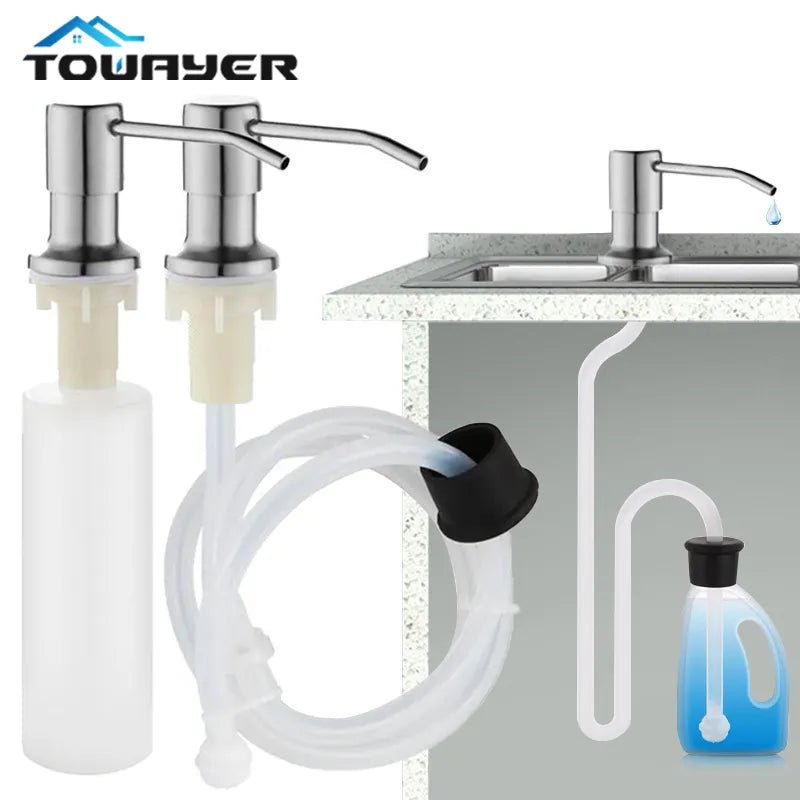 Jem Wellness Collection Kitchen Sink Liquid Soap Dispenser Pump Stainless Steel 500 ML