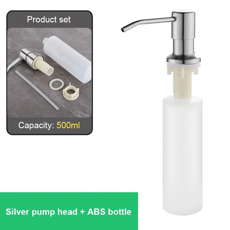 Jem Wellness Collection Kitchen Sink Liquid Soap Dispenser Pump Stainless Steel 500 ML