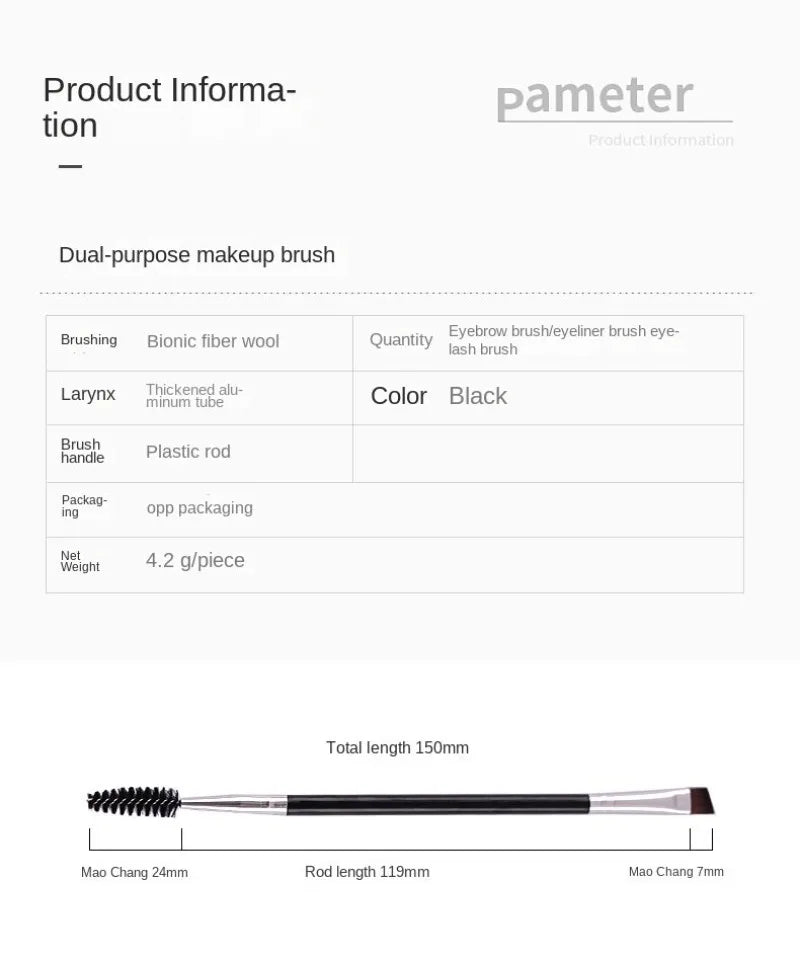 Jem Wellness Collection Makeup Eyelash Brush Eyebrow double-headed Parameter