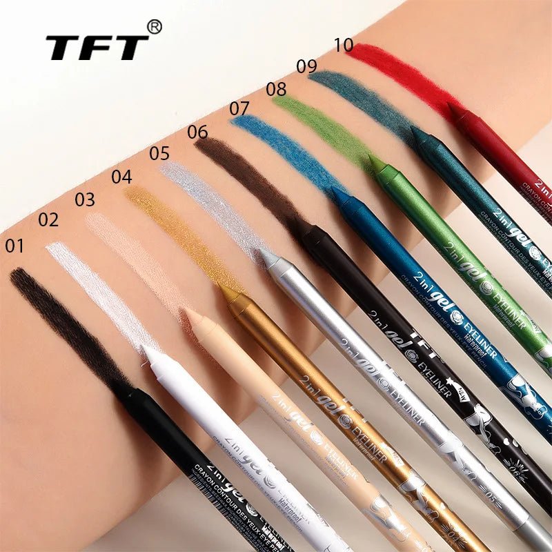 Jem Wellness Collection Makeup Waterproof Eyeliner Gel Pen Colourful
Picture of a woman arm with all the colours available
