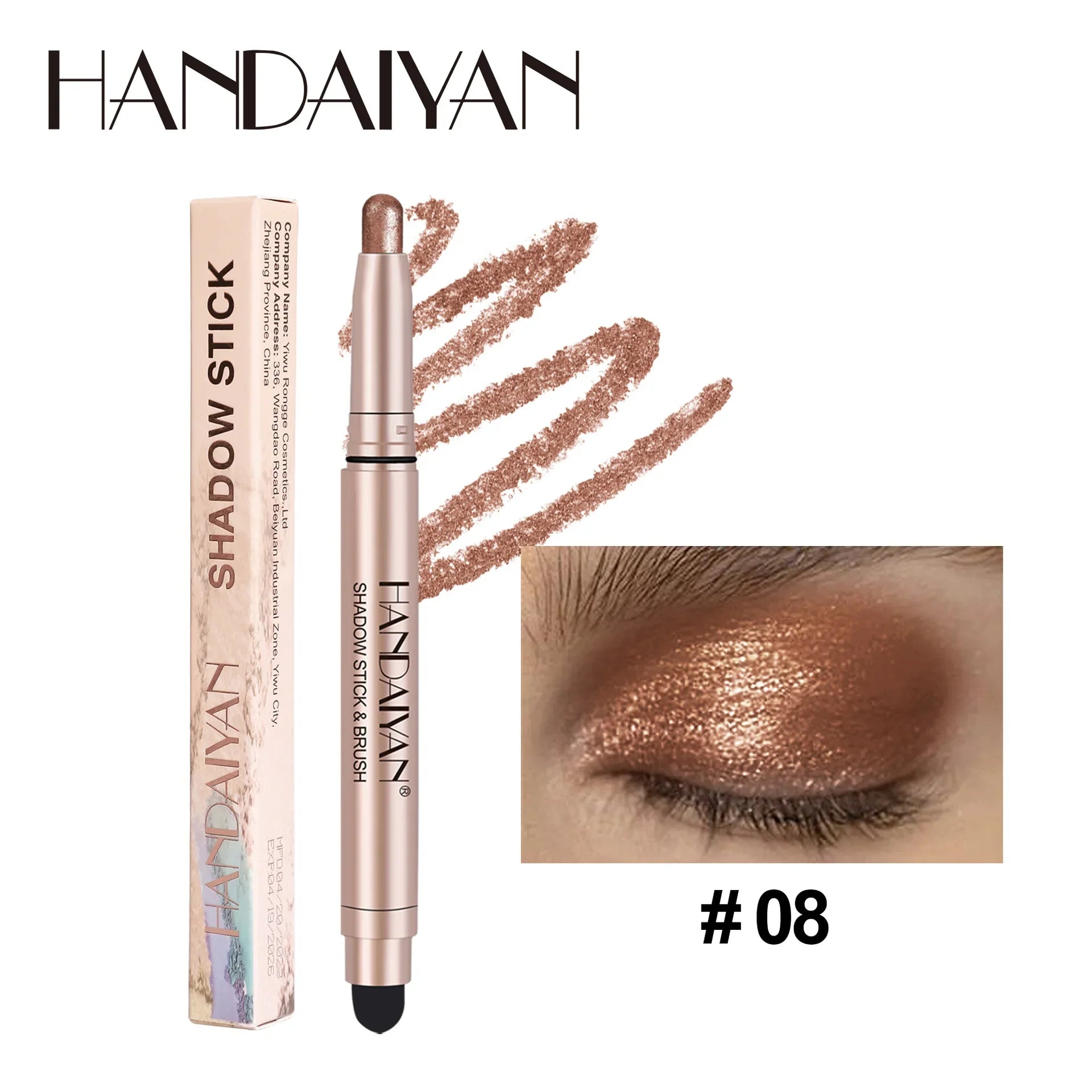 Jem Wellness Collection Makeup Waterproof High Gloss Colourful Eyeshadow Stick Pencil Colour set number 08 Offers.