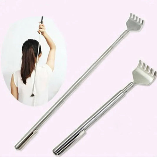 Jem Wellness Collection Miracle Telescopic Stainless Steel Back Scratcher Massager Picture of a woman using the product to remove back pain