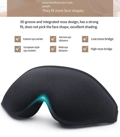 Jem Wellness Collection Soft 3D Sleep Mask for Light Blocking and Comfortable Rest black Colour Offers shown Fit almost all Human Face shape