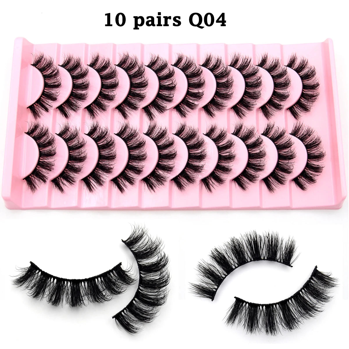 Jem Wellness Collection Voluminous 3D Mink Eyelashes for a Bold, Dramatic Look Picture of 10 pairs eyelash set Q04 offers