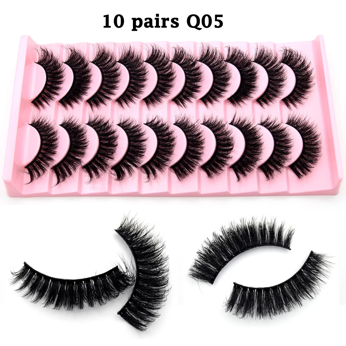 Jem Wellness Collection Voluminous 3D Mink Eyelashes for a Bold, Dramatic Look Picture of 10 pairs eyelash set Q05 offers