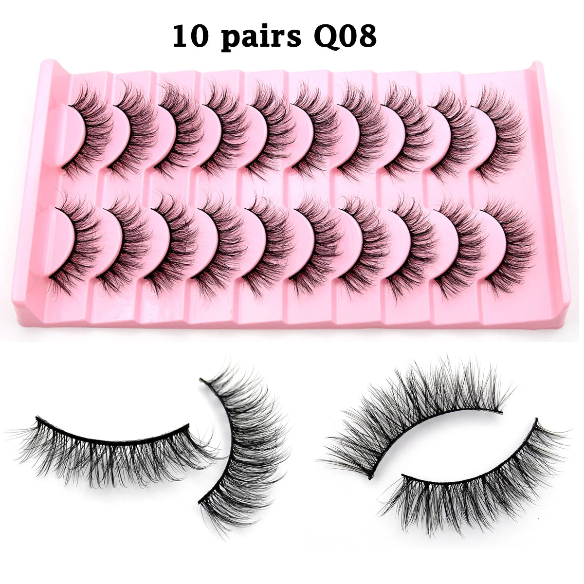 Jem Wellness Collection Voluminous 3D Mink Eyelashes for a Bold, Dramatic Look Picture of 10 pairs eyelash set Q08 offers
