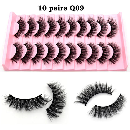 Jem Wellness Collection Voluminous 3D Mink Eyelashes for a Bold, Dramatic Look Picture of 10 pairs eyelash set Q09 offers