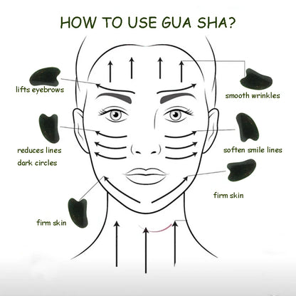 Massage Therapy Black-Natural Stone Tool for facial massage 1 piece offers How to use Geisha facial stone 