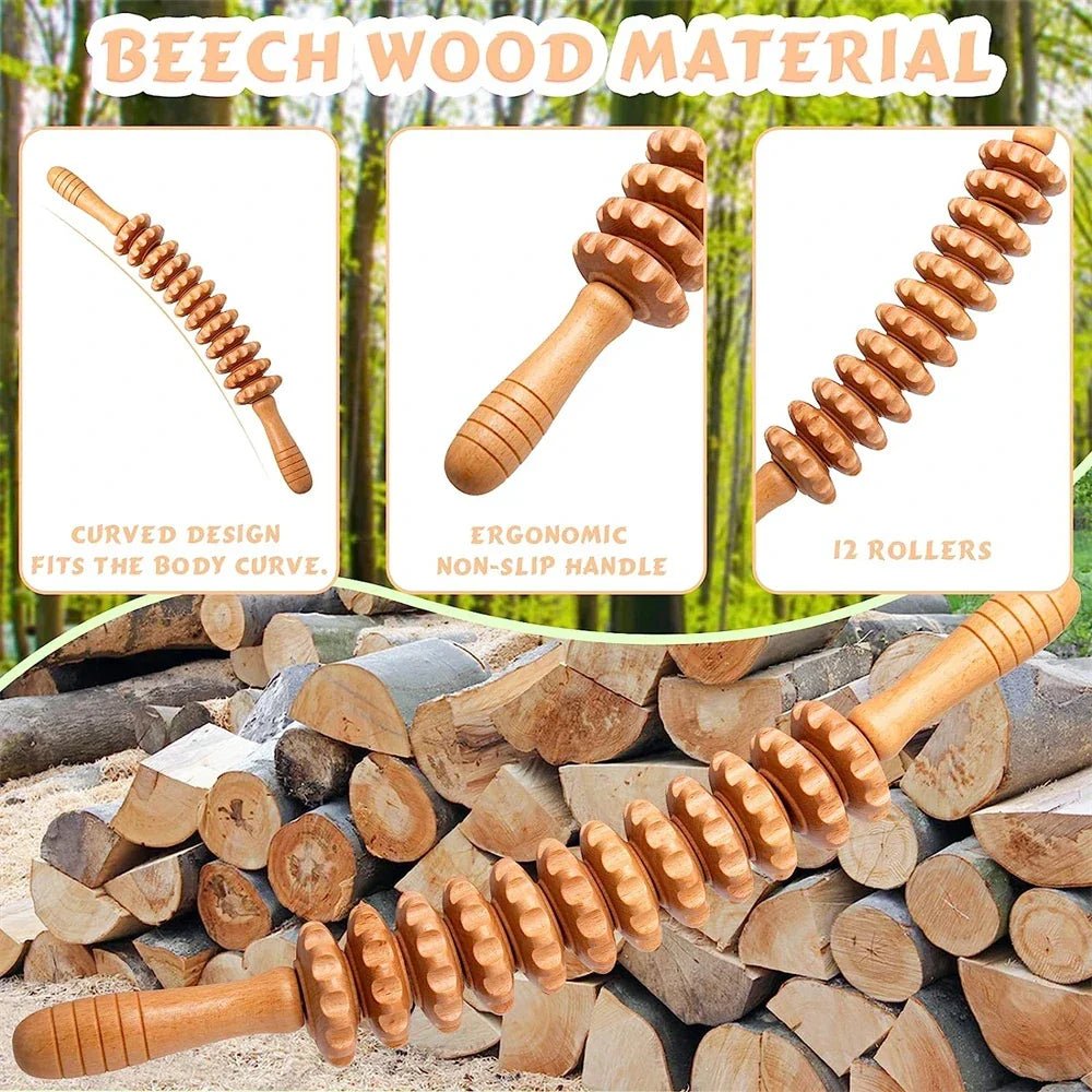 Massage Therapy Curved Wooden Massage Roller for Geisha