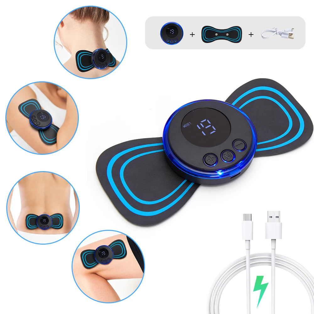 Massage Therapy Electric EMS Foot Massager + Pad (Where area to use the pad neck, arm, shoulder, neck, legs)