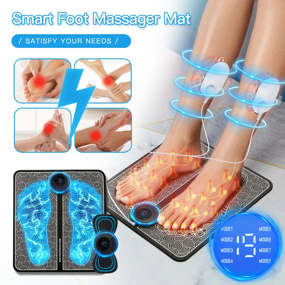 Massage Therapy Electric EMS Foot Massager + Pad  (Satisfy your needs Picture)