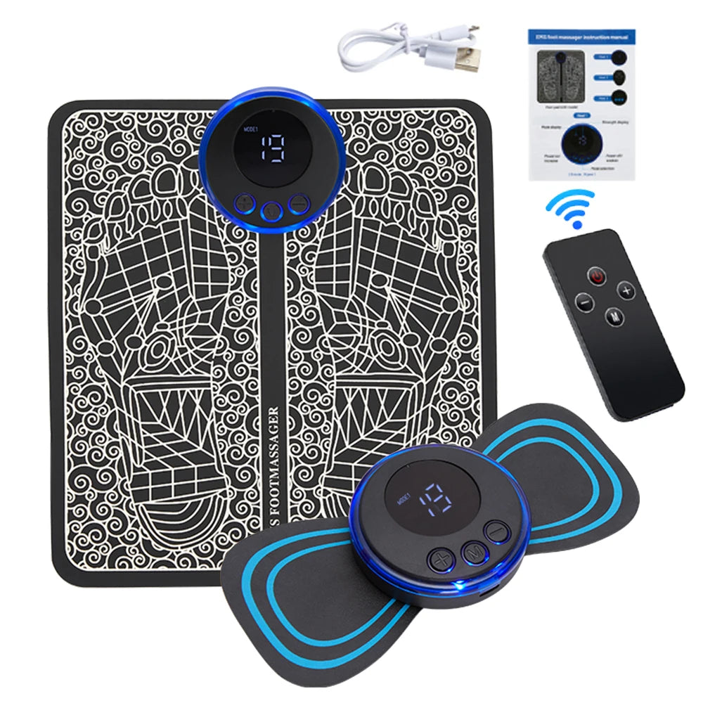 Massage Therapy Electric EMS Foot Massager + Pad + Telecomand Offers shown