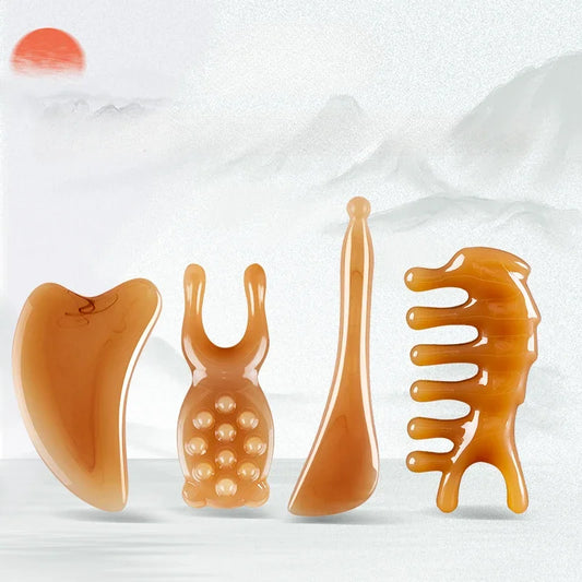 Massage Therapy Facial Massager Scraping Resin 4 pieces set offers shown