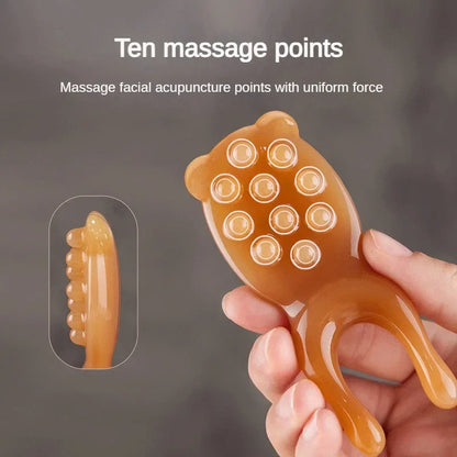 Massage Therapy Facial Massager Scraping Resin 1 ten massage points piece offers (goldfish nose litter) shown for facial massage   
acupuncture