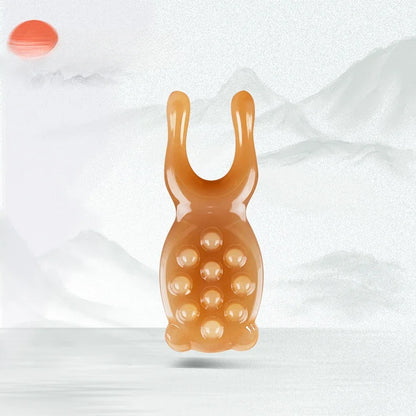 Massage Therapy Facial Massager Scraping Resin The 10 acupuncture points Orange colour tool shown