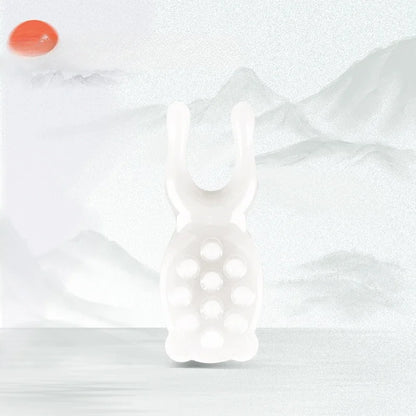 Massage Therapy Facial Massager Scraping Resin The 10 acupuncture points White Colour tool shown