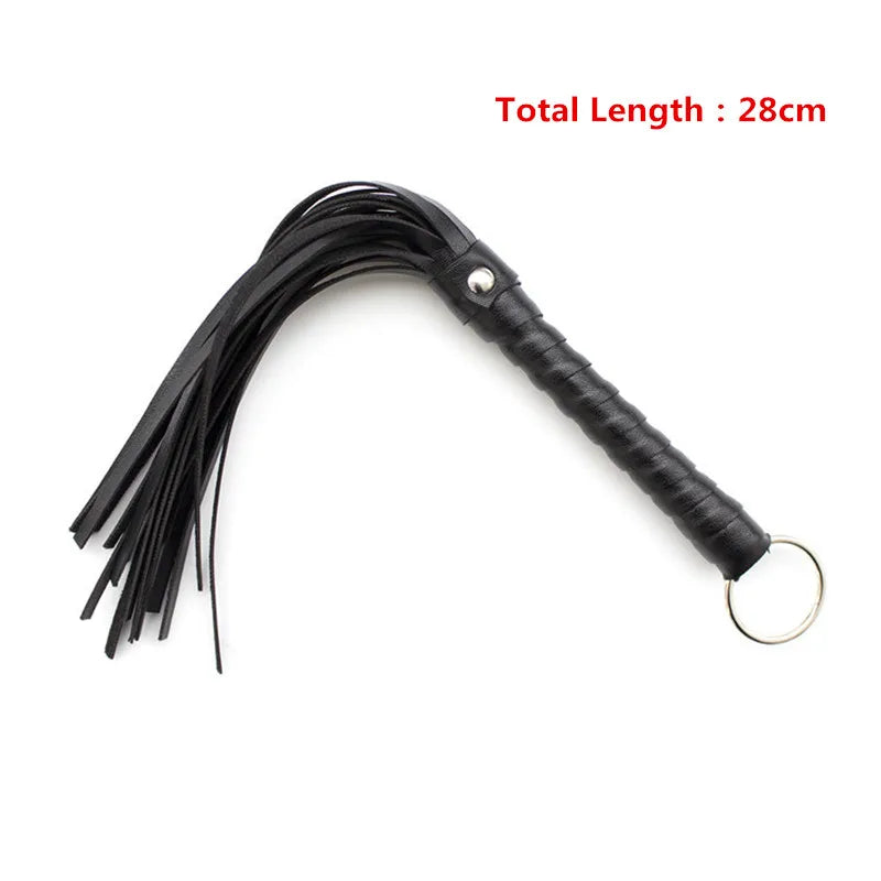 Massage Therapy Leather Whip Black Colour, length 28 cm Offers Sizes shown