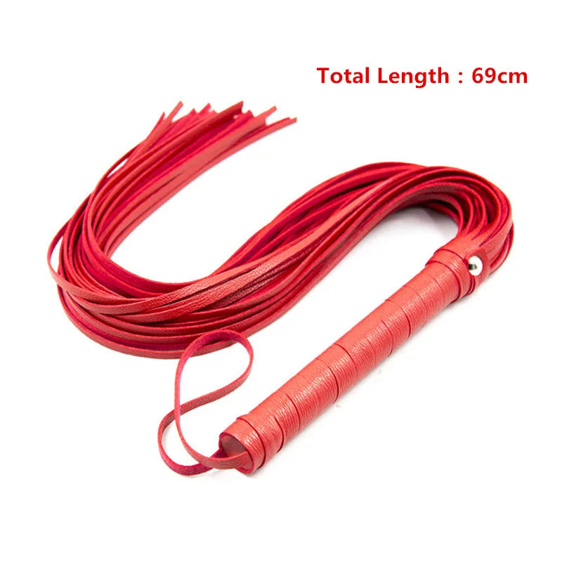 Massage Therapy Leather Whip Red Colour, length 69 cm Offers