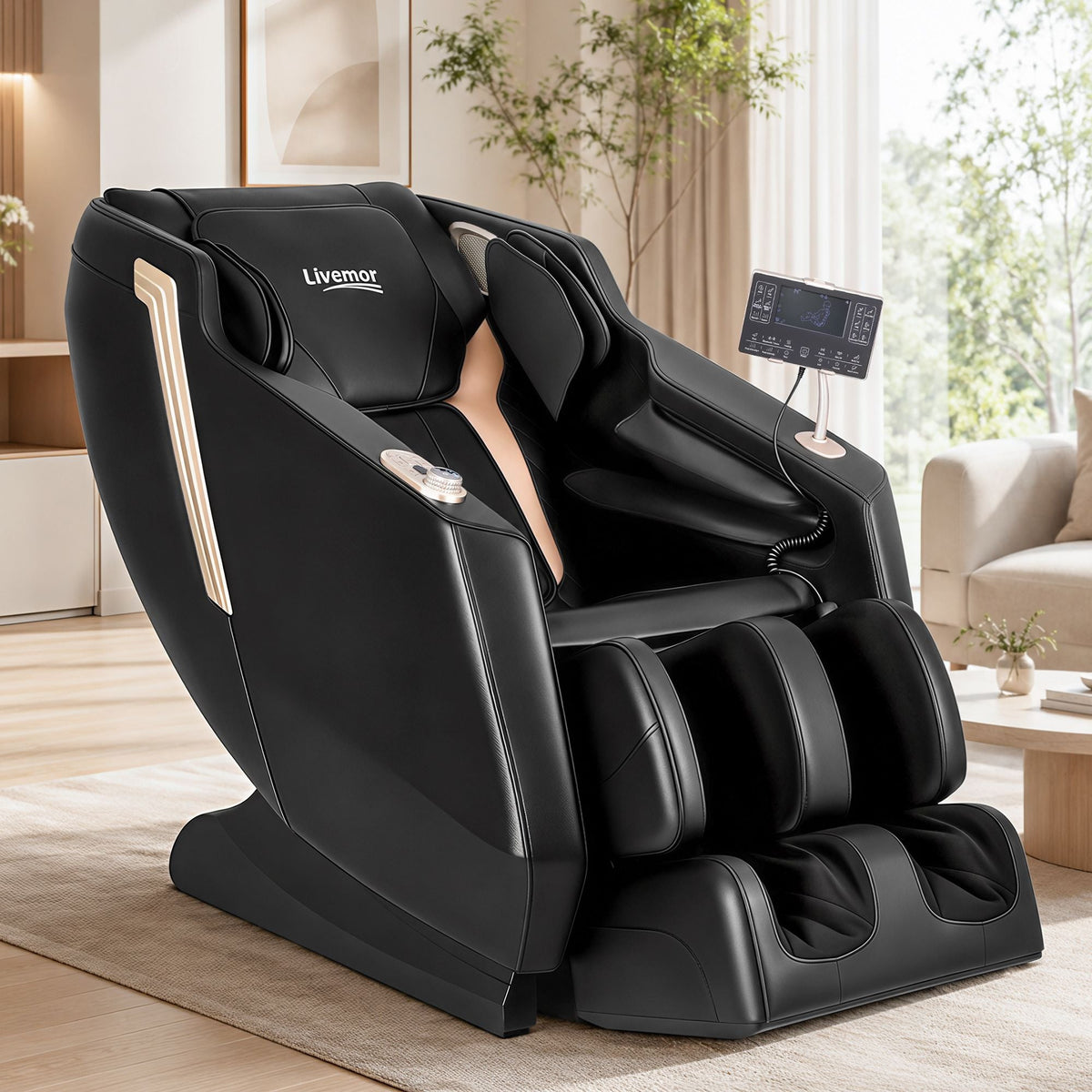 Massage Therapy Massage Chair Full Body with Heat Zero Gravity Black Colour