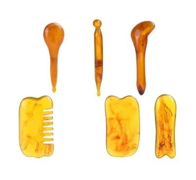 Massage Therapy Natural Ambre Colour Jade Stone Tools for Geisha 