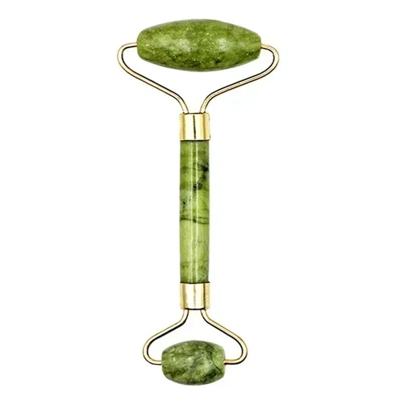 Massage Therapy Natural Jade Face Massager for Geisha 1 double sides rollers Green Colour stones Model A shown