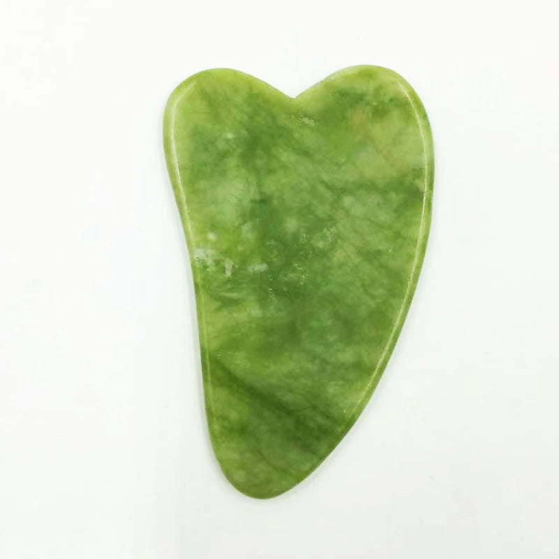Massage Therapy Natural Jade Stone Face Massager for Geisha Picture show 1 tool Heart Shape Green Colour Jade Stone Offers