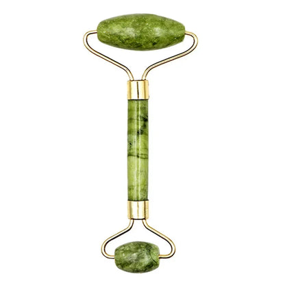 Massage Therapy Natural Jade Stone Face Roller Massager Geisha Picture of 1 face Roller two sides rollers green colour (handle in jade) 3 Green colour stones 
