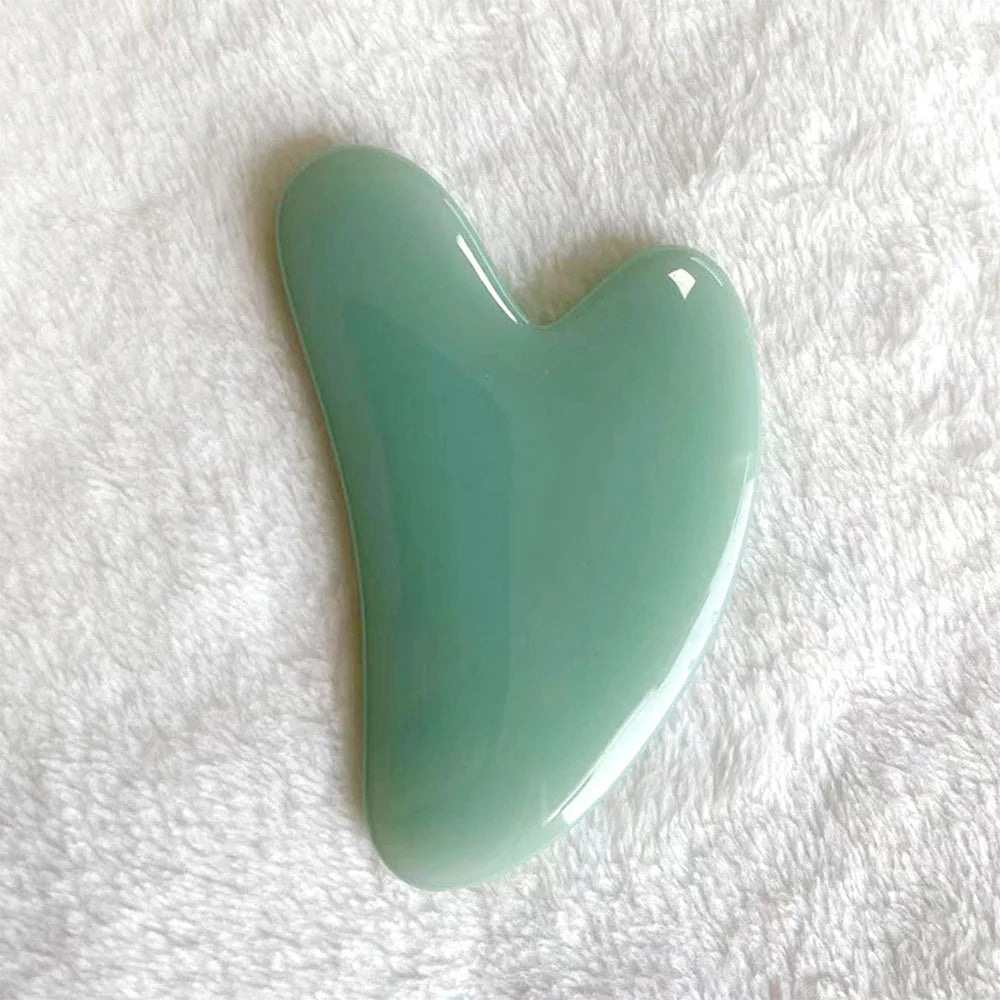 Massage Therapy Natural Pink, Green, or White Colour Jade Stone Tools for Geisha   Green Colour tool