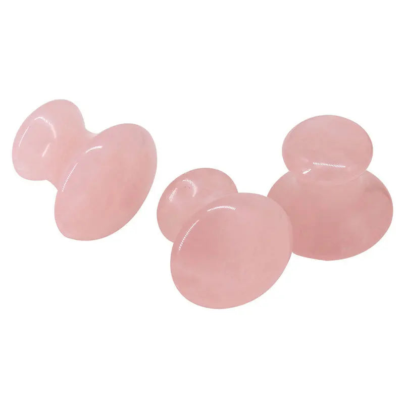 Massage Therapy Natural Rose Quartz Jade Stone Geisha Tool Mushroom 3 Pink colour jade mushroom shown 