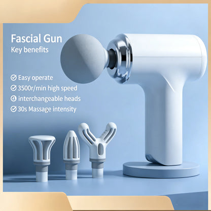 Massage Therapy Portable Massage Gun - 4 Interchangeable Heads & LED Display - Percussion Massager Details